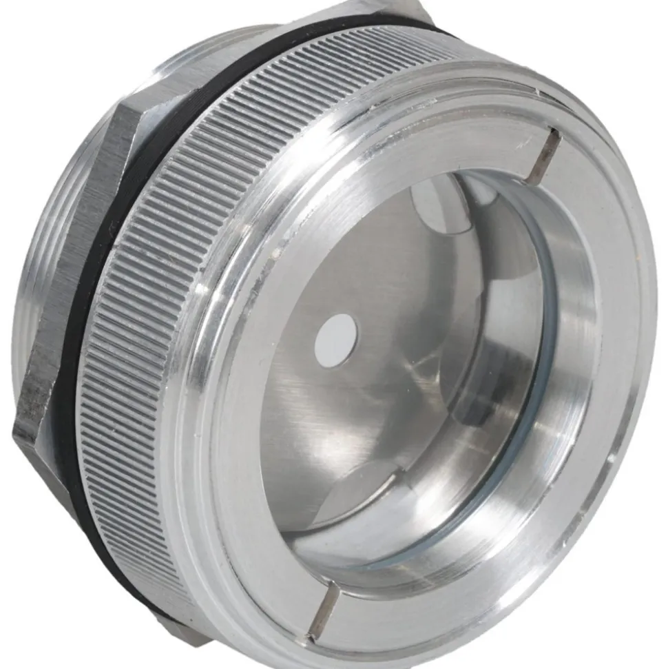 1-3/8" Sight Dia, 1-7/8" Thread, 1-1/8" Long, Low Pressure Hole Mount, With Reflector, Sight Glass & Flow Sight