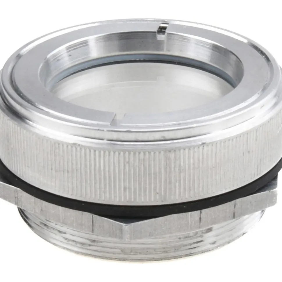 1-3/8" Sight Dia, 1-7/8" Thread, 1-1/8" Long, Low Pressure Hole Mount, Open View, Sight Glass & Flow Sight