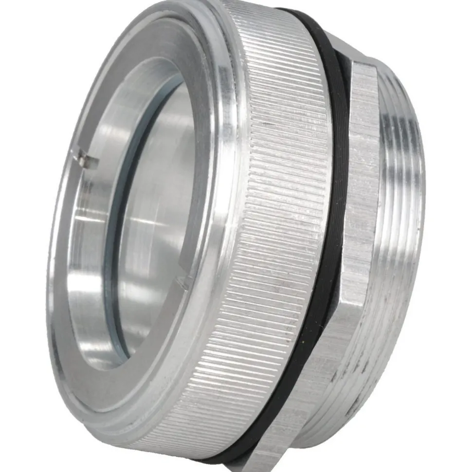 1-3/8" Sight Dia, 1-7/8" Thread, 1-1/8" Long, Low Pressure Hole Mount, Open View, Sight Glass & Flow Sight