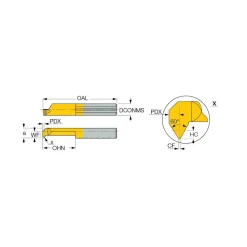 Single Point Threading Tool: 0.1969" Min Thread Dia, 20 to 24 TPI, 0.5512" Cut Depth, Internal, Solid Carbide