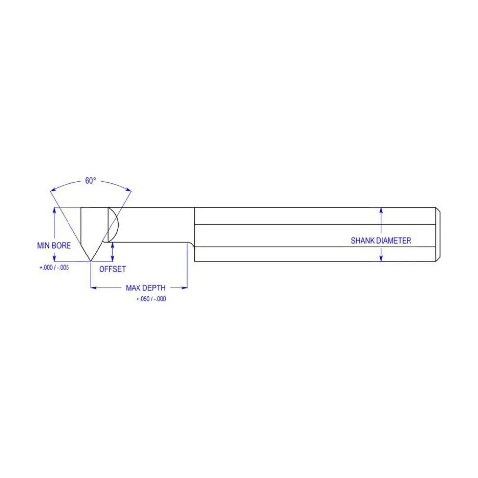 Single Point Threading Tool: 0.29" Min Thread Dia, 12 to 40 TPI, 1" Cut Depth, Internal, Solid Carbide