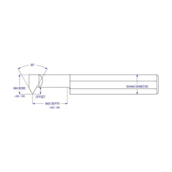 Single Point Threading Tool: 0.36" Min Thread Dia, 10 to 32 TPI, 1" Cut Depth, Internal, Solid Carbide