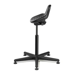Sit-Stand Stool: Polyurethane, 17-1/2" Seat Width, 9" Seat Depth, Black