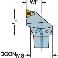 Size C6, 65mm Head Length, 45mm Ctr to Cutting Edge, Right Hand External Modular Threading Cutting Unit Head