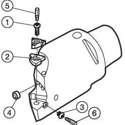 Size C6, 100mm Head Length, 18mm Ctr to Cutting Edge, Right Hand External Modular Threading Cutting Unit Head