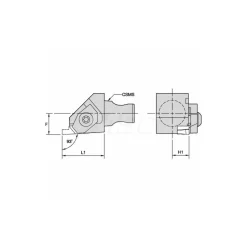 Size KM16, 19.99mm Head Length, 0.394" Ctr to Cutting Edge, Right Hand Internal Modular Threading Cutting Unit Head