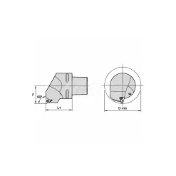 Size PSC63, 100mm Head Length, 13mm Ctr to Cutting Edge, Left Hand Internal Modular Threading Cutting Unit Head