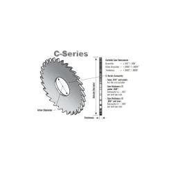 Slitting & Slotting Saw: 2-3/4" Dia, 0.0350" Thick, 60 Teeth, Solid Carbide