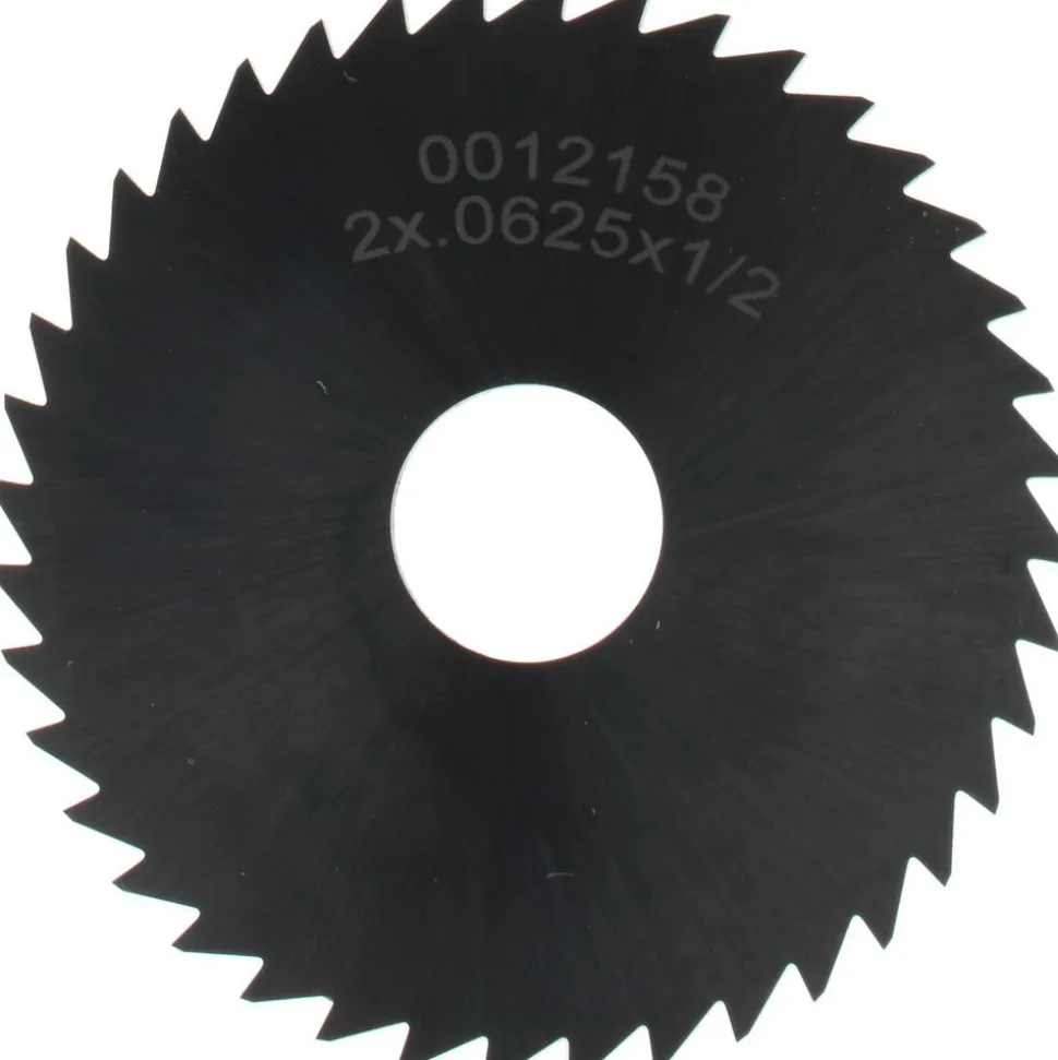 Slitting & Slotting Saw: 2" Dia, 1/16" Thick, 1/2" Arbor Hole, 40 Teeth, Solid Carbide