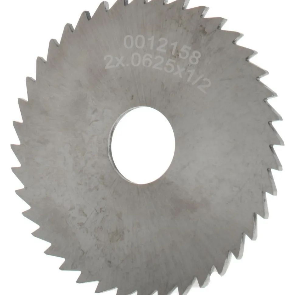 Slitting & Slotting Saw: 2" Dia, 1/16" Thick, 1/2" Arbor Hole, 40 Teeth, Solid Carbide