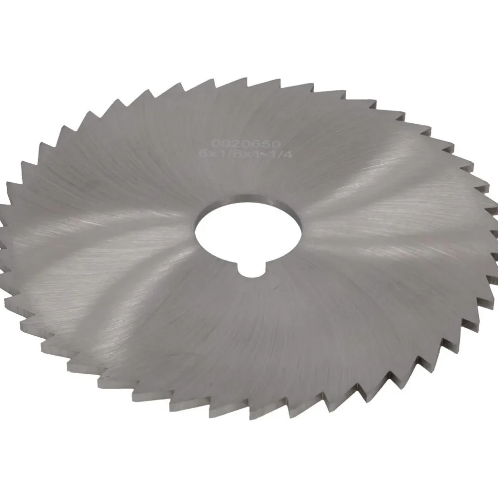 Slitting & Slotting Saw: 6" Dia, 1/8" Thick, 1-1/4" Arbor Hole, 44 Teeth, High Speed Steel