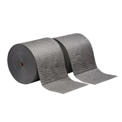 Sorbent Mat: For Coolants, Oils, Solvents, Water, Heavy Weight, 40.2 gal, Gray, Perforated