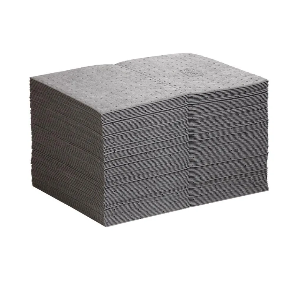 Sorbent Mat: For Oils, Coolants, Solvents, Water & Universal Use, Heavy Weight, 20" Long, 15.0000" Wide, 22 gal, Gray, Perforated