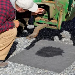 Sorbent Mat: For Oils, Coolants, Solvents, Water, Light Weight, 150.00' Long, 30.0000' Long, 20.1 gal, Gray, Perforated
