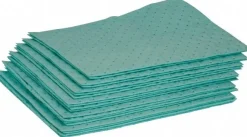 Sorbent Pads: For Chemical & Hazmat, 15.0000" Wide, 19" Long, 24 gal, Green