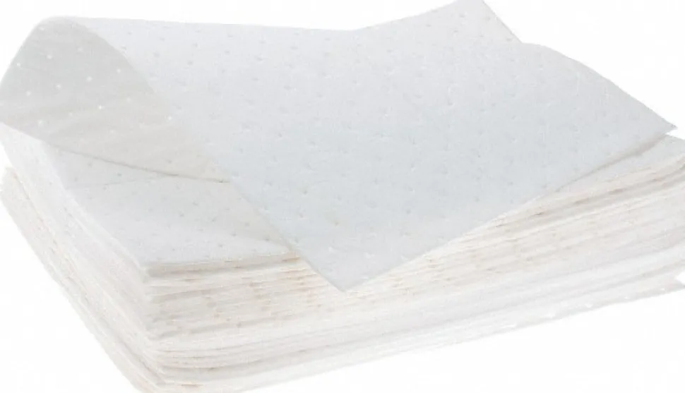 Sorbent Pads: For Oil Only, 15.0000" Wide, 19" Long, 30 gal, White