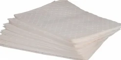 Sorbent Pads: For Oil Only, 15.0000" Wide, 19" Long, 19.5 gal, White