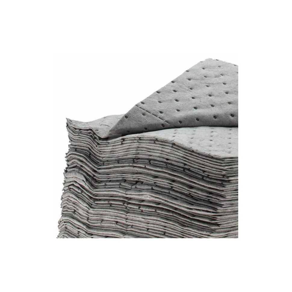 Sorbent Pads: For Universal Use, 15.0000" Wide, 17" Long, 20.5 gal, Gray