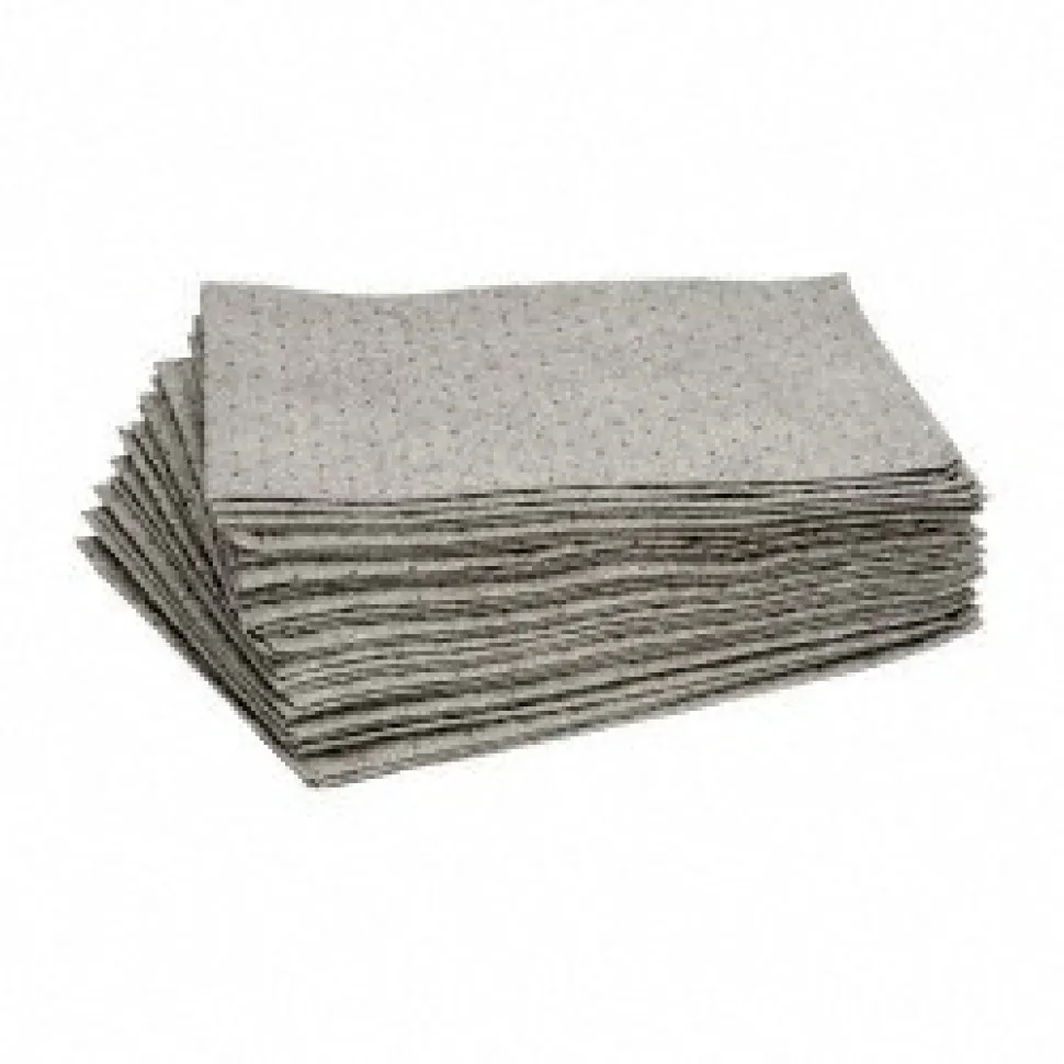 Sorbent Pads: For Universal Use, 15.0000" Wide, 19" Long, 20.5 gal, Gray