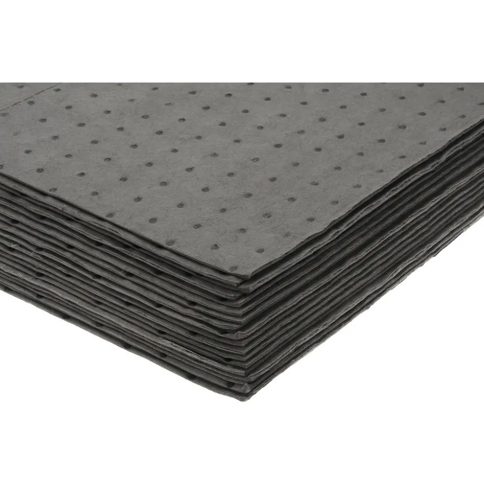 Sorbent Pads: For Universal Use, 15.0000" Wide, 17" Long, 26 gal, Gray