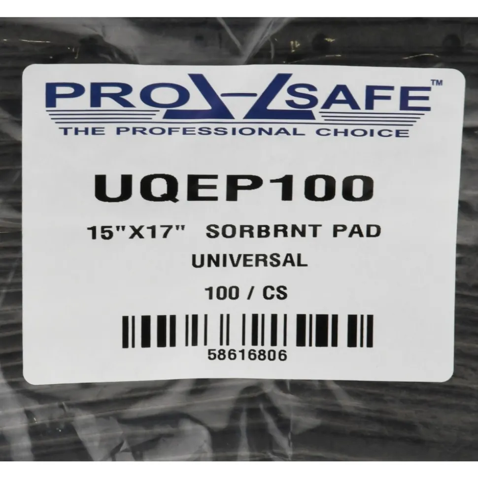 Sorbent Pads: For Universal Use, 15.0000" Wide, 17" Long, 30 gal, Gray