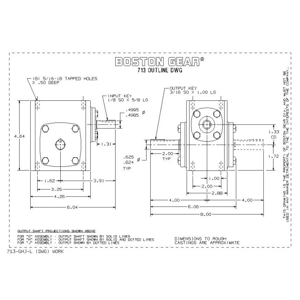 Speed Reducer: Quill, 1.33" Center to Center Shaft, 20:1, 0.52 hp Max Input, Worm Gear