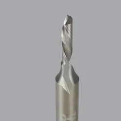 Spiral Router Bit: 1/8" Dia, 1/2" LOC, 1/4" Shank Dia, 1 Flute, Downcut