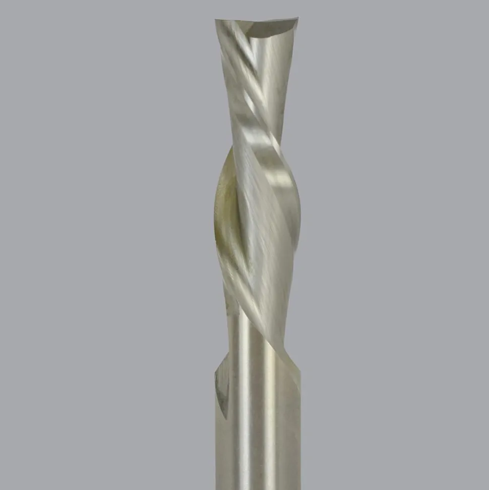 Spiral Router Bit: 1/2" Dia, 1-1/2" LOC, 1/2" Shank Dia, 2 Flute, Downcut