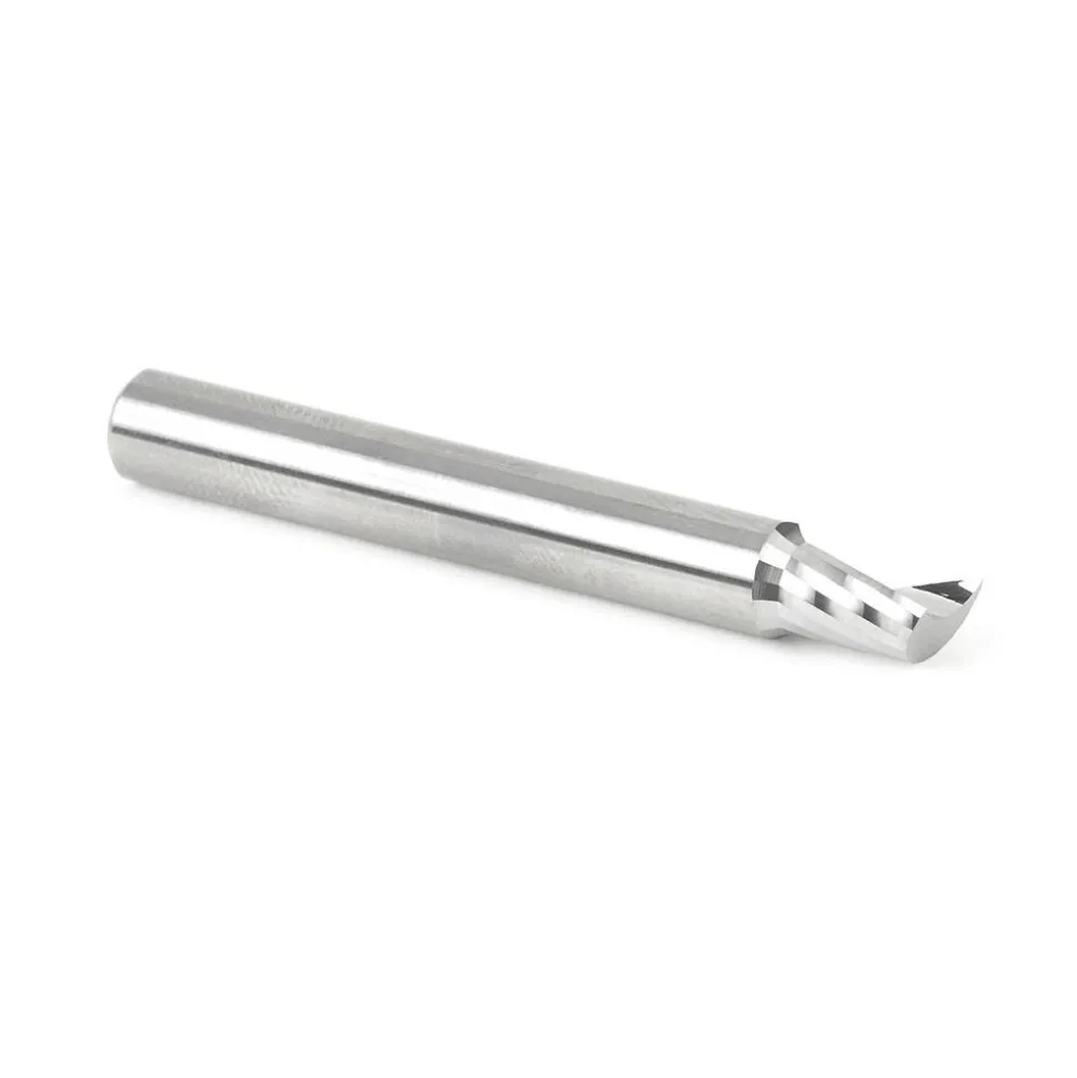Spiral Router Bit: 1/4" Dia, 3/8" LOC, 1/4" Shank Dia, 1 Flute, Upcut