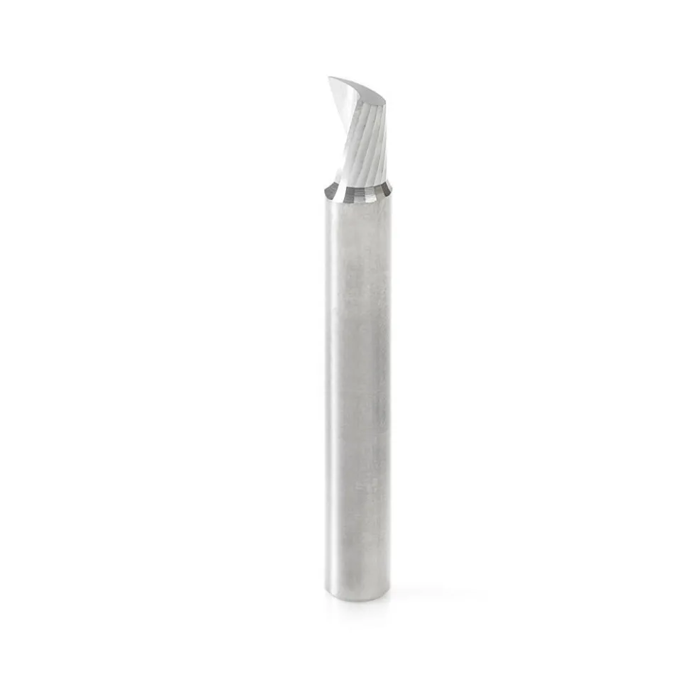 Spiral Router Bit: 1/4" Dia, 3/8" LOC, 1/4" Shank Dia, 1 Flute, Upcut