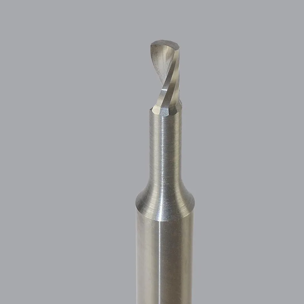 Spiral Router Bit: 1/8" Dia, 1/4" LOC, 1/4" Shank Dia, 1 Flute, Upcut
