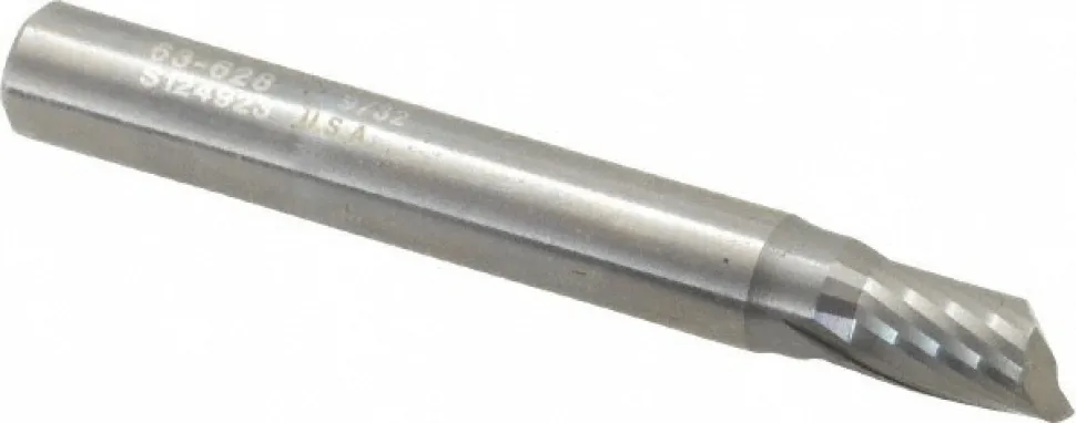 Spiral Router Bit: 9/32" Dia, 7/16" LOC, 5/16" Shank Dia, 1 Flute, Upcut