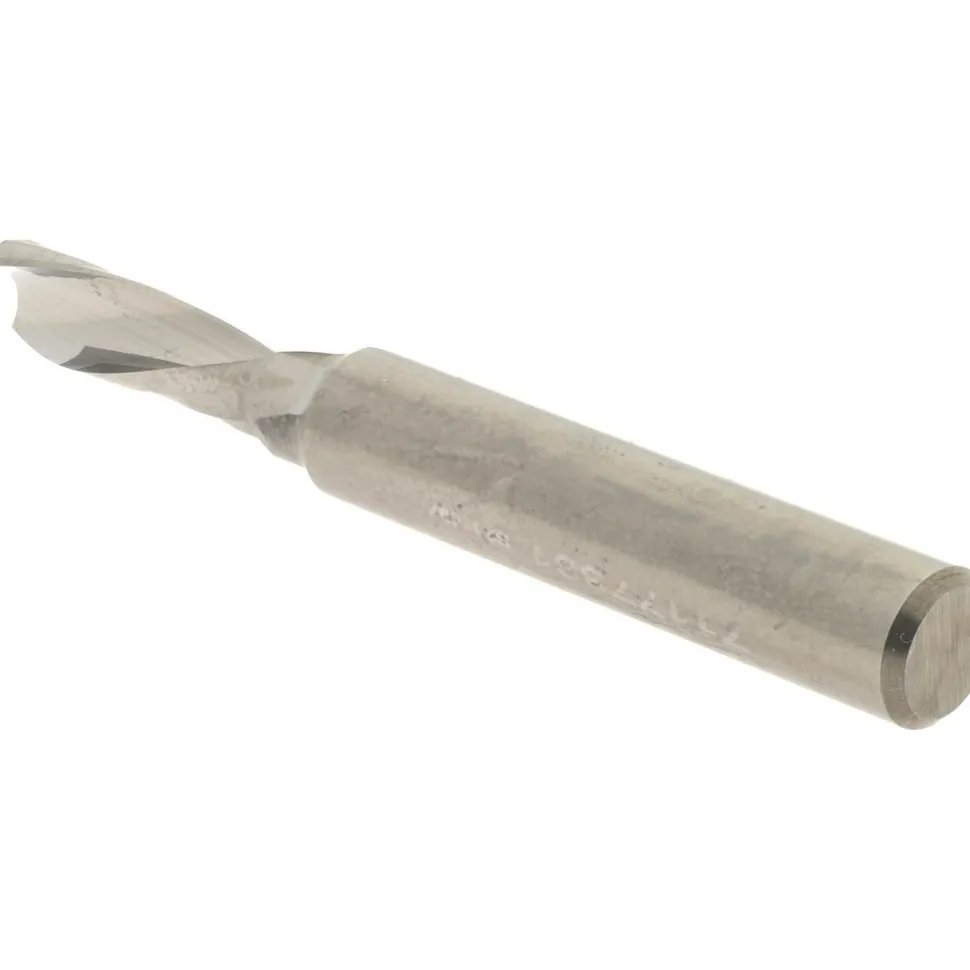 Spiral Router Bit: 3/16" Dia, 5/8" LOC, 1/4" Shank Dia, 1 Flute, Downcut