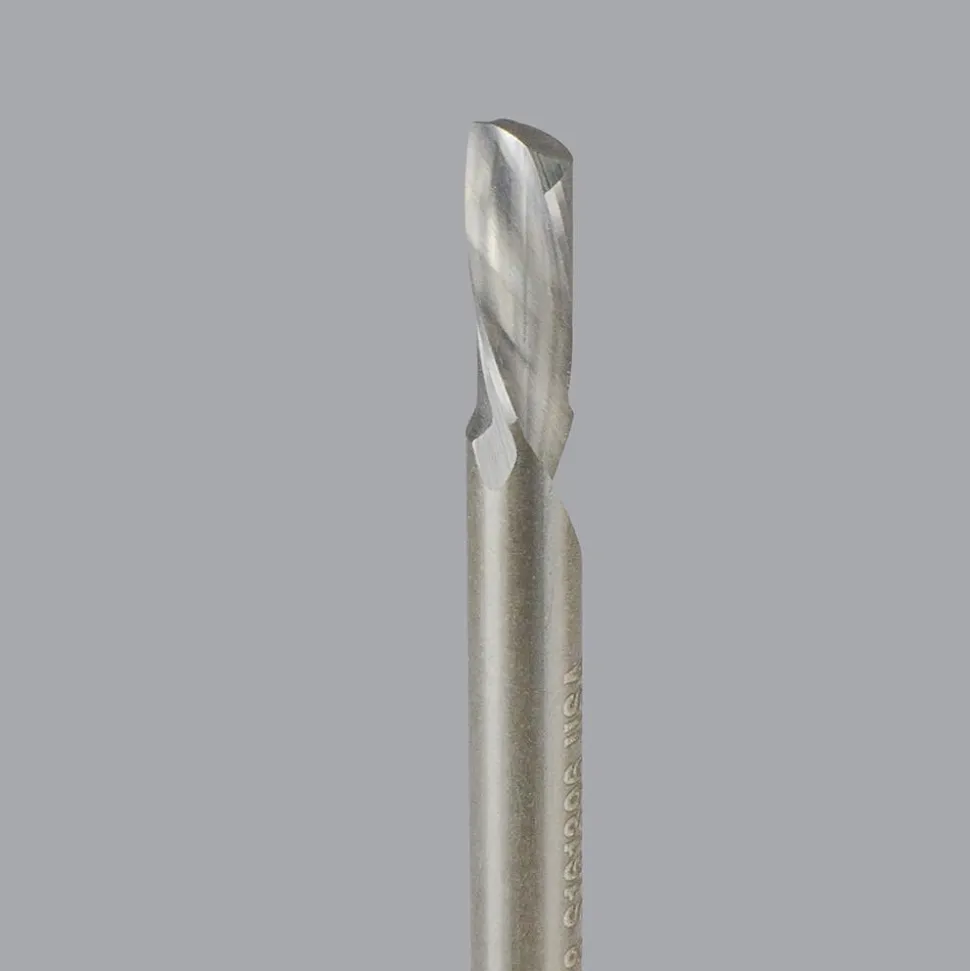 Spiral Router Bit: 1/8" Dia, 1/4" LOC, 1/8" Shank Dia, 1 Flute, Downcut