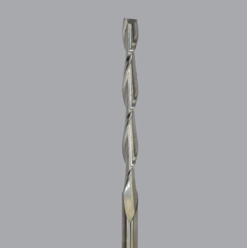 Spiral Router Bit: 3/8" Dia, 3-1/2" LOC, 3/8" Shank Dia, 2 Flute, Upcut