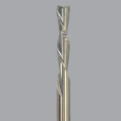 Spiral Router Bit: 1/8" Dia, 1/2" LOC, 1/8" Shank Dia, 2 Flute, Downcut
