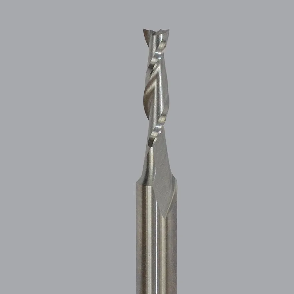 Spiral Router Bit: 5/32" Dia, 5/8" LOC, 1/4" Shank Dia, 2 Flute, Upcut