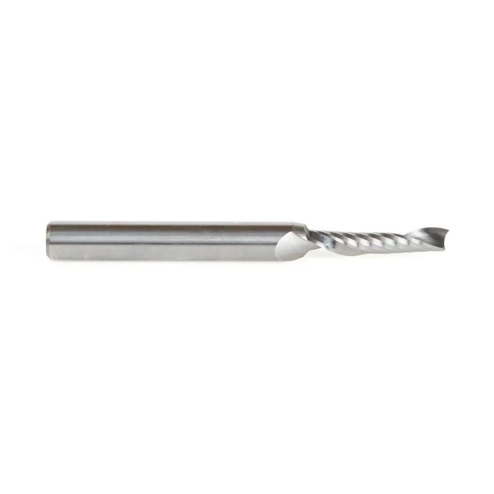 Spiral Router Bit: 4.76 mm Dia, 6.35 mm Shank Dia, 1 Flute, Upcut