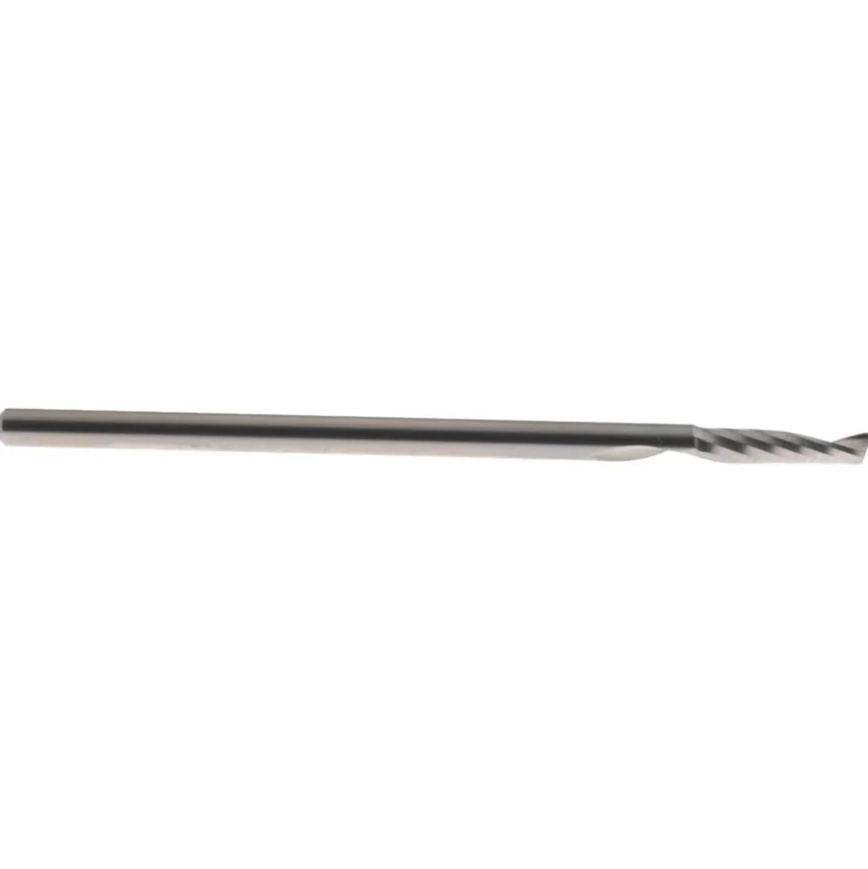 Spiral Router Bit: 3.00 mm Dia, 12.00 mm LOC, 3.00 mm Shank Dia, 1 Flute, Upcut