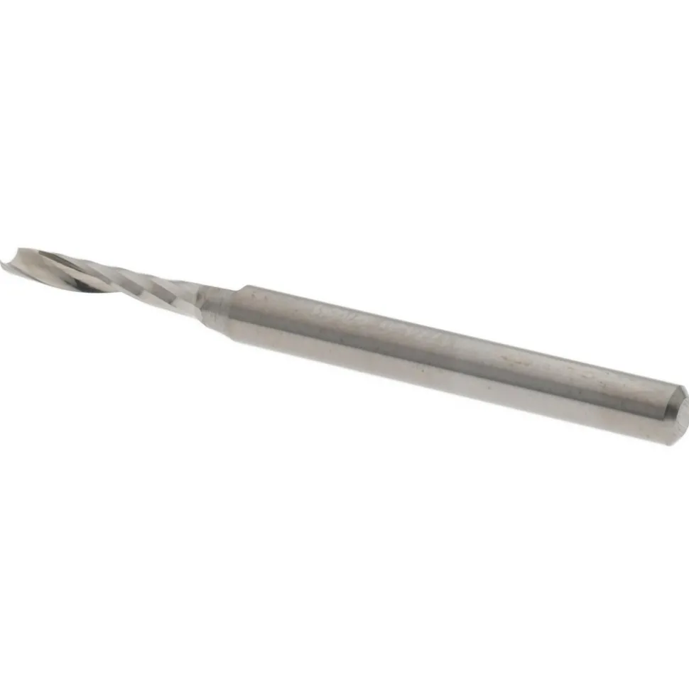 Spiral Router Bit: 2.00 mm Dia, 10.00 mm LOC, 3.00 mm Shank Dia, 1 Flute, Upcut