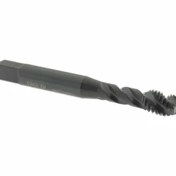 Spiral Flute Tap: M8x1.25, Metric Coarse, 3 Flute, Modified Bottoming Chamfer, 6H Class of Fit, Vanadium High-Speed Steel, Oxide Finish