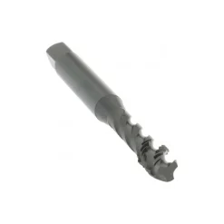 Spiral Flute Tap: M6x1, Metric Coarse, 3 Flute, Modified Bottoming Chamfer, 6H Class of Fit, Vanadium High-Speed Steel, Oxide Finish
