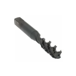 Spiral Flute Tap: 3/8-16, UNC, 3 Flute, Bottoming Chamfer, 2B Class of Fit, High-Speed Steel, Oxide Finish