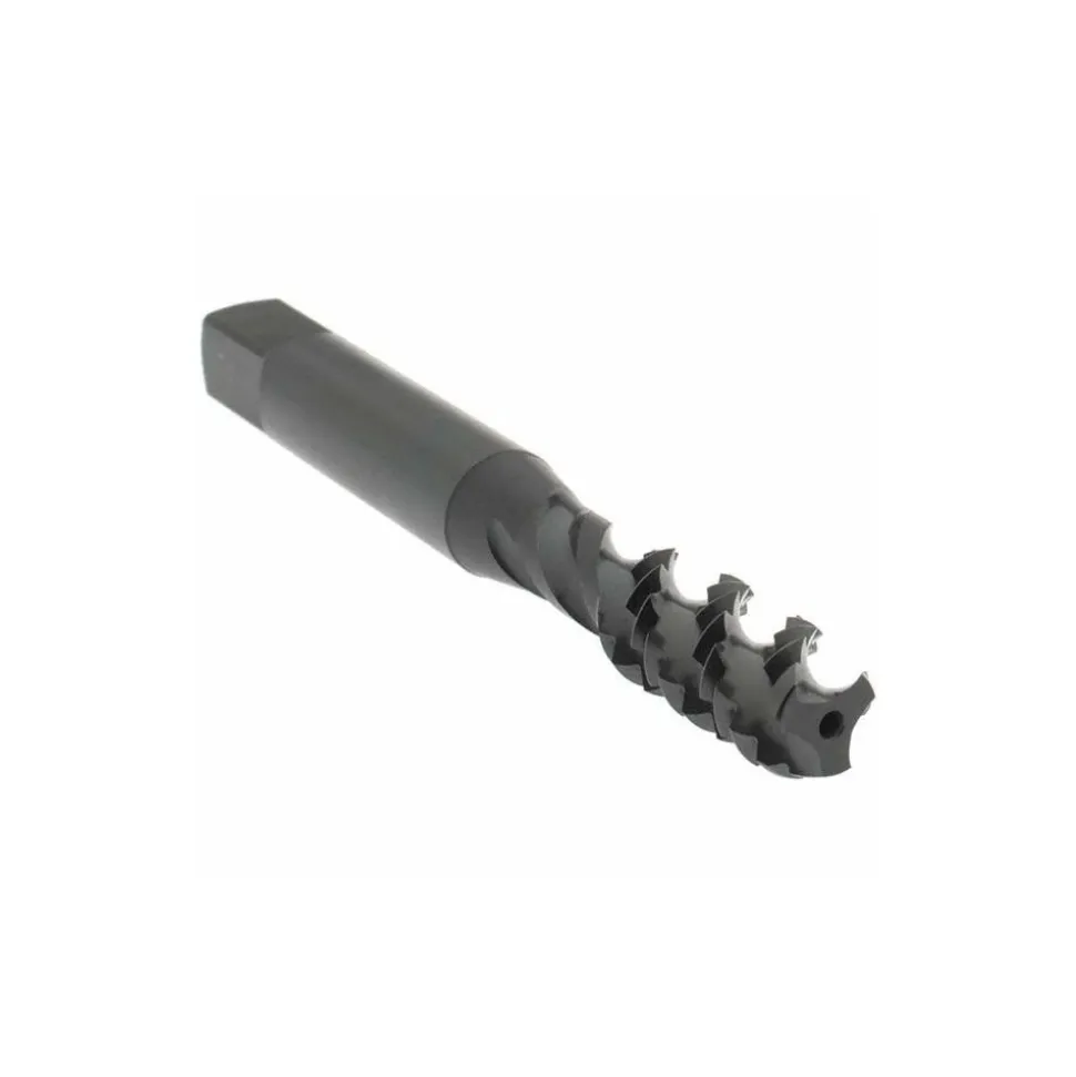 Spiral Flute Tap: 5/16-18, UNC, 3 Flute, Bottoming Chamfer, 2B Class of Fit, High-Speed Steel, Oxide Finish