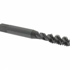 Spiral Flute Tap: 5/16-18, UNC, 3 Flute, Bottoming Chamfer, 2B Class of Fit, High-Speed Steel, Oxide Finish