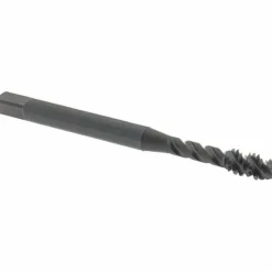 Spiral Flute Tap: #10-24, UNC, 3 Flute, Modified Bottoming Chamfer, 2B/3B Class of Fit, Vanadium High-Speed Steel, Oxide Finish