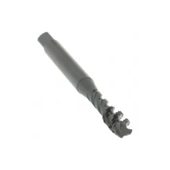 Spiral Flute Tap: #10-32, UNF, 3 Flute, Modified Bottoming Chamfer, 2B Class of Fit, Vanadium High-Speed Steel, Oxide Finish