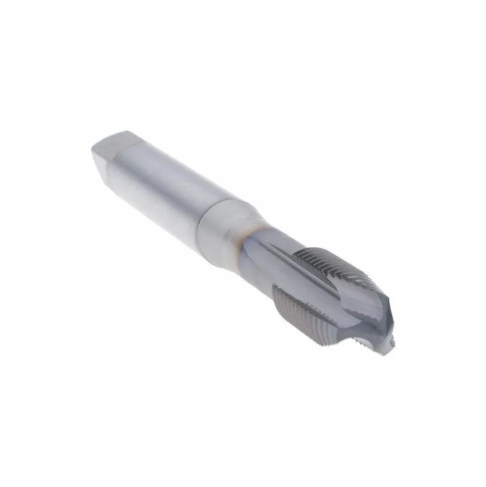Spiral Point Tap: M6x1 Metric Coarse, 3 Flutes, Plug Chamfer, 6H Class of Fit, Powdered Metal HSS, V Coated
