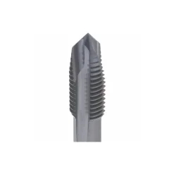 Spiral Point Tap: M6x1 Metric Coarse, 3 Flutes, Plug Chamfer, 6H Class of Fit, Powdered Metal HSS, V Coated