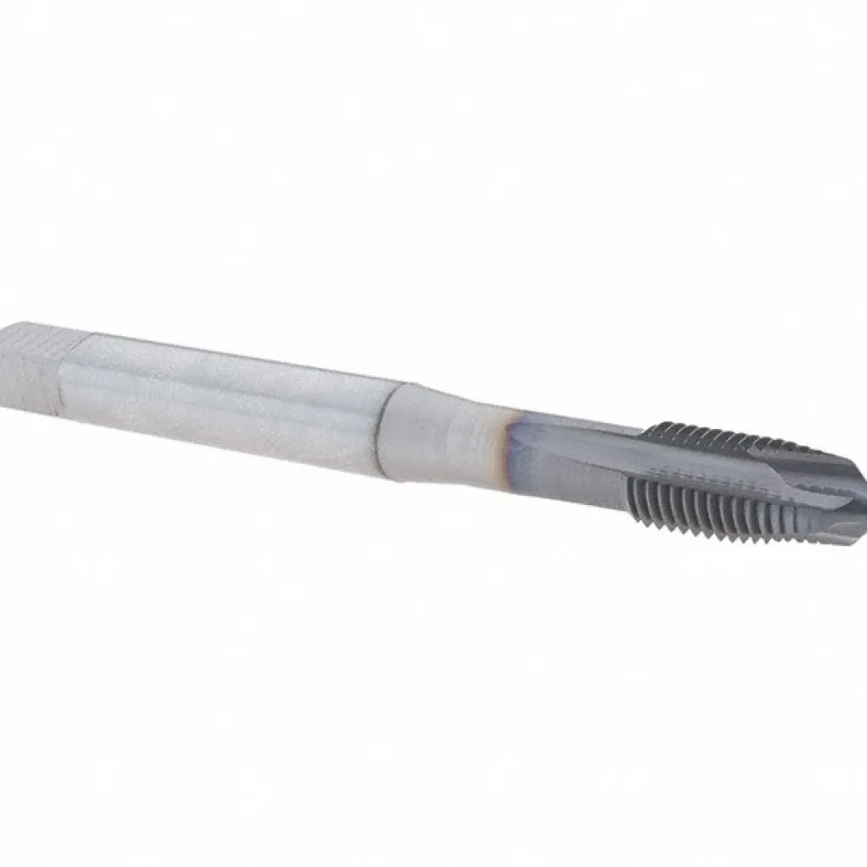 Spiral Point Tap: M6x1 Metric Coarse, 3 Flutes, Plug Chamfer, 6H Class of Fit, Powdered Metal HSS, V Coated